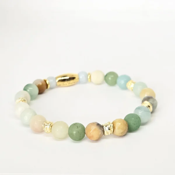 Amazonite & Aventurine — handmade gemstone bracelet by Mika, Tbilisi