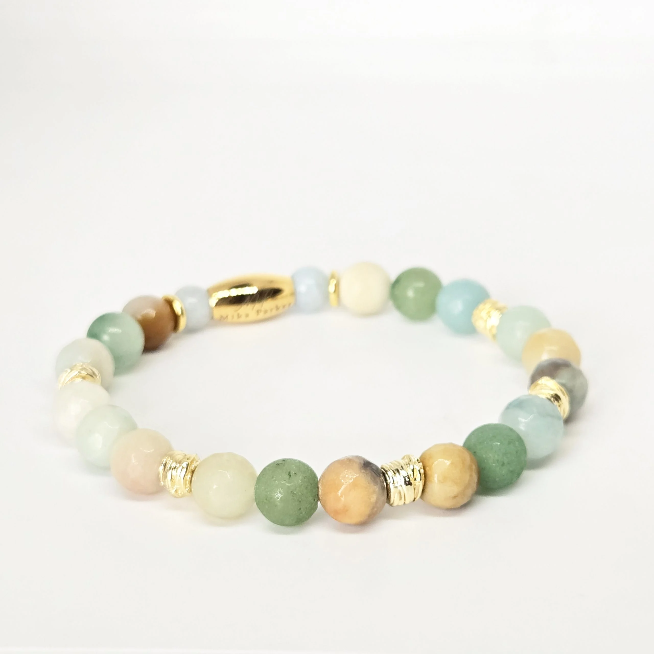 Amazonite & Aventurine — handmade gemstone bracelet by Mika, Tbilisi