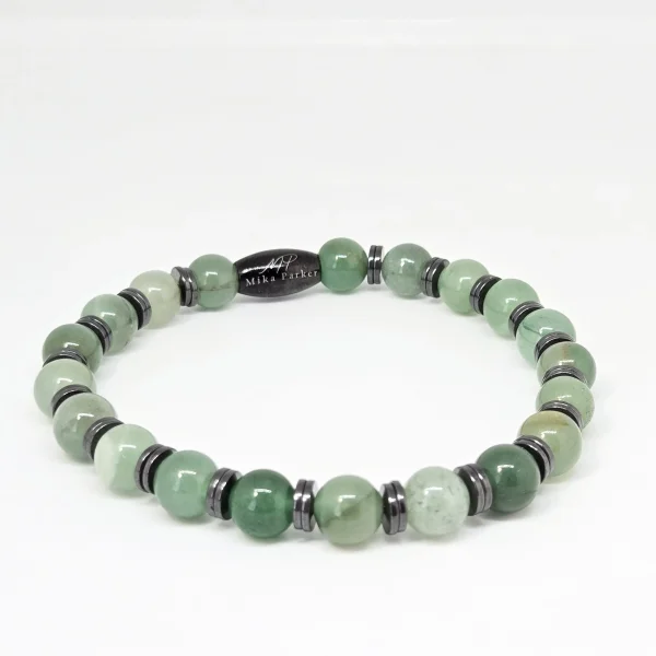 Aventurine with Hematite — handmade gemstone bracelet by Mika, Tbilisi