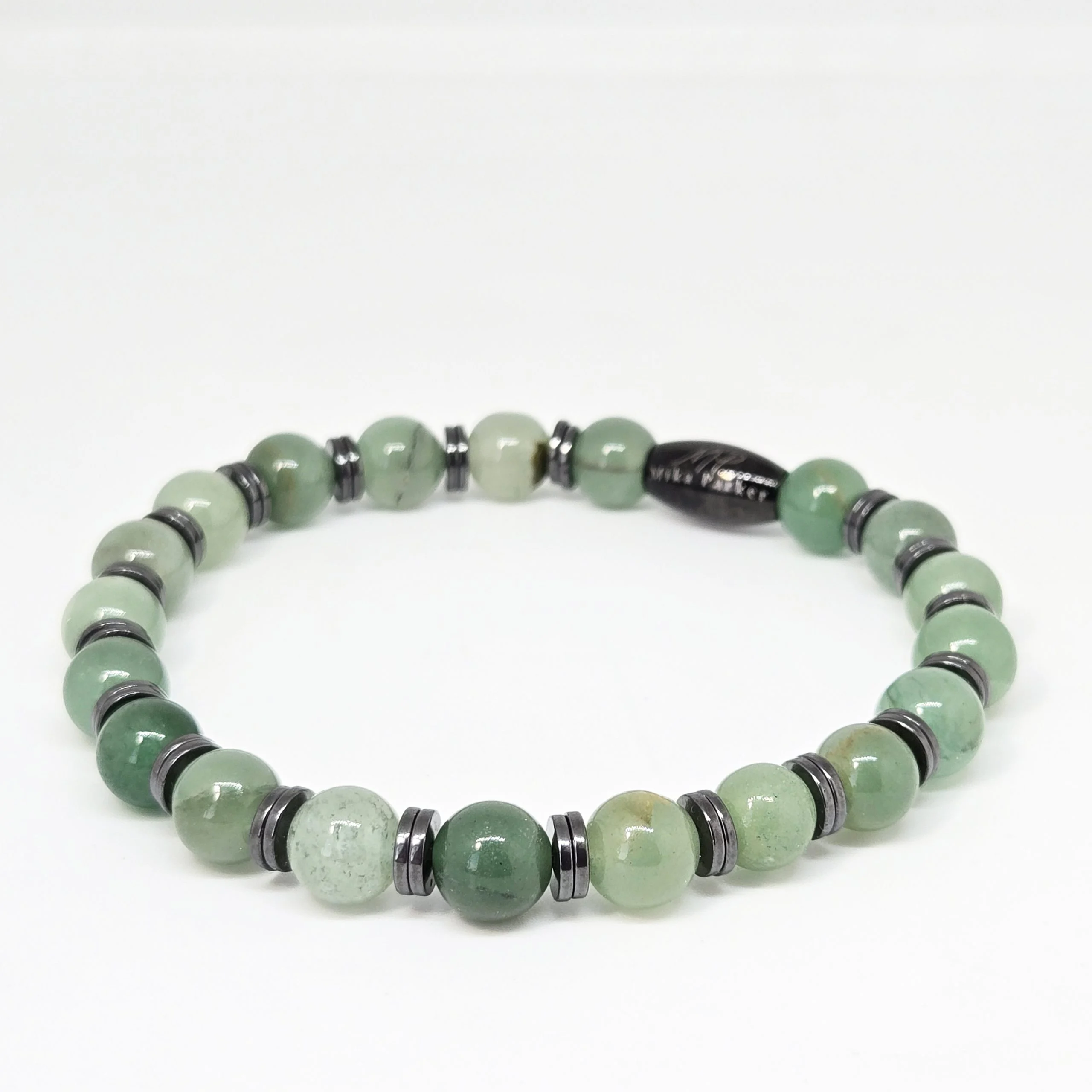 Aventurine with Hematite — handmade gemstone bracelet by Mika, Tbilisi