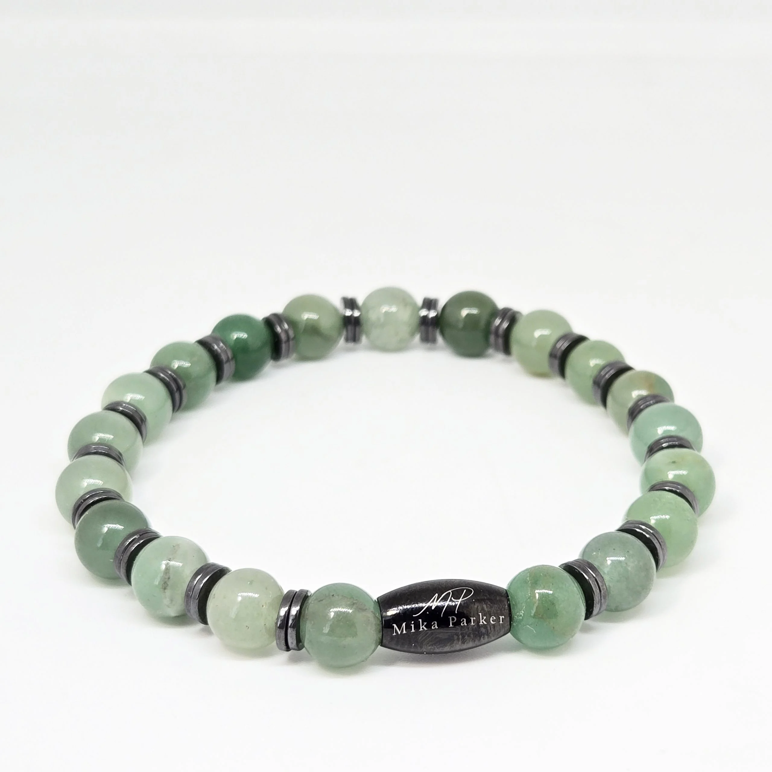 Aventurine with Hematite — handmade gemstone bracelet by Mika, Tbilisi
