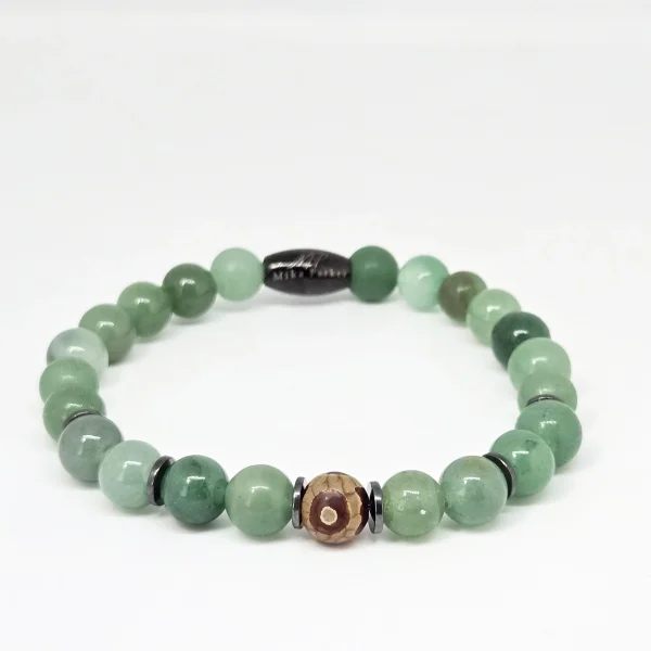 Aventurine with Tiger Eye — handmade gemstone bracelet by Mika, Tbilisi