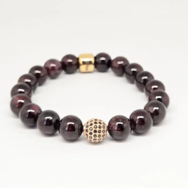 Garnet Bracelet black cubic Zirconia — handmade gemstone bracelet by Mika, Tbilisi