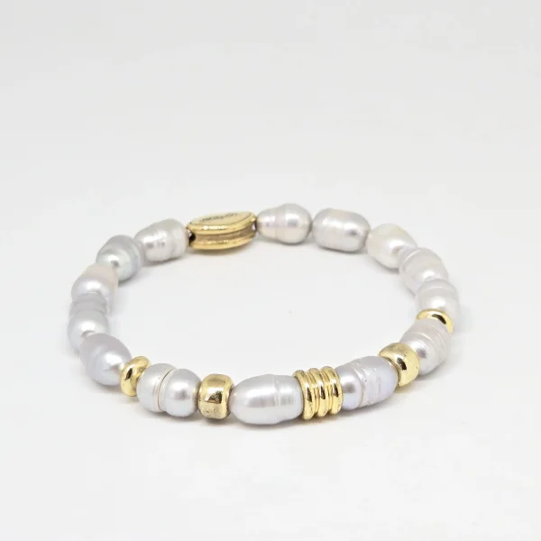 Grey  Freshwater Pearl — handmade gemstone bracelet by Mika, Tbilisi