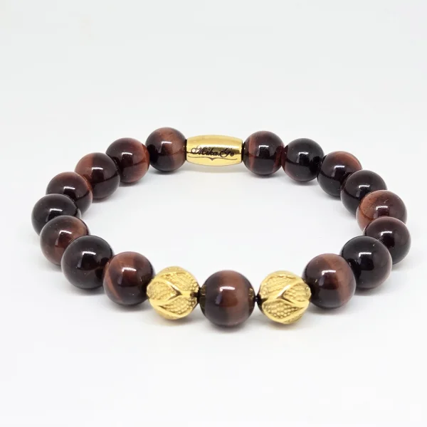 Red Tiger Eye — handmade gemstone bracelet by Mika, Tbilisi