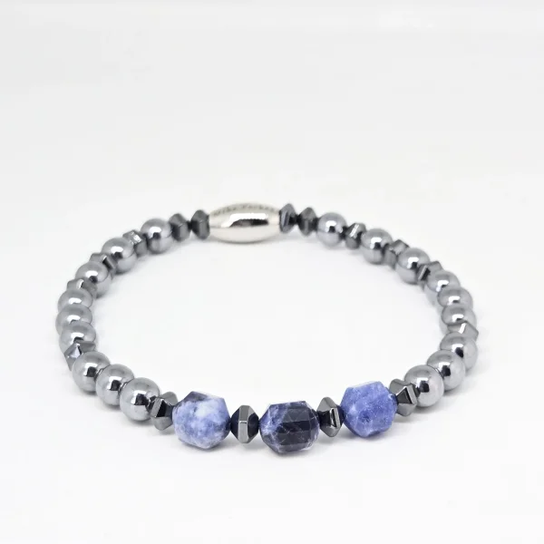 Terahertz, Blue Sodalite — handmade gemstone bracelet by Mika, Tbilisi