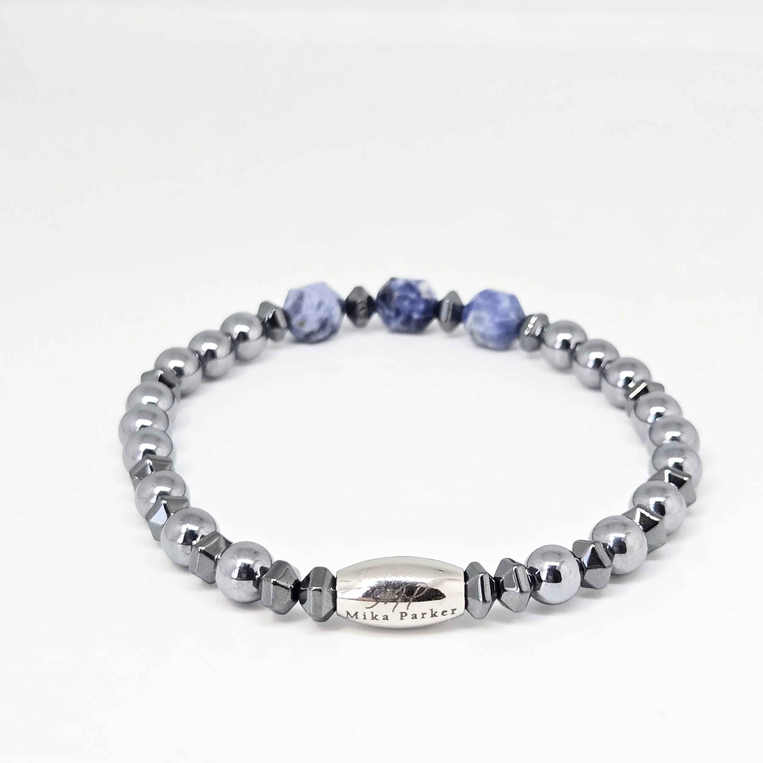 Terahertz, Blue Sodalite — handmade gemstone bracelet by Mika, Tbilisi